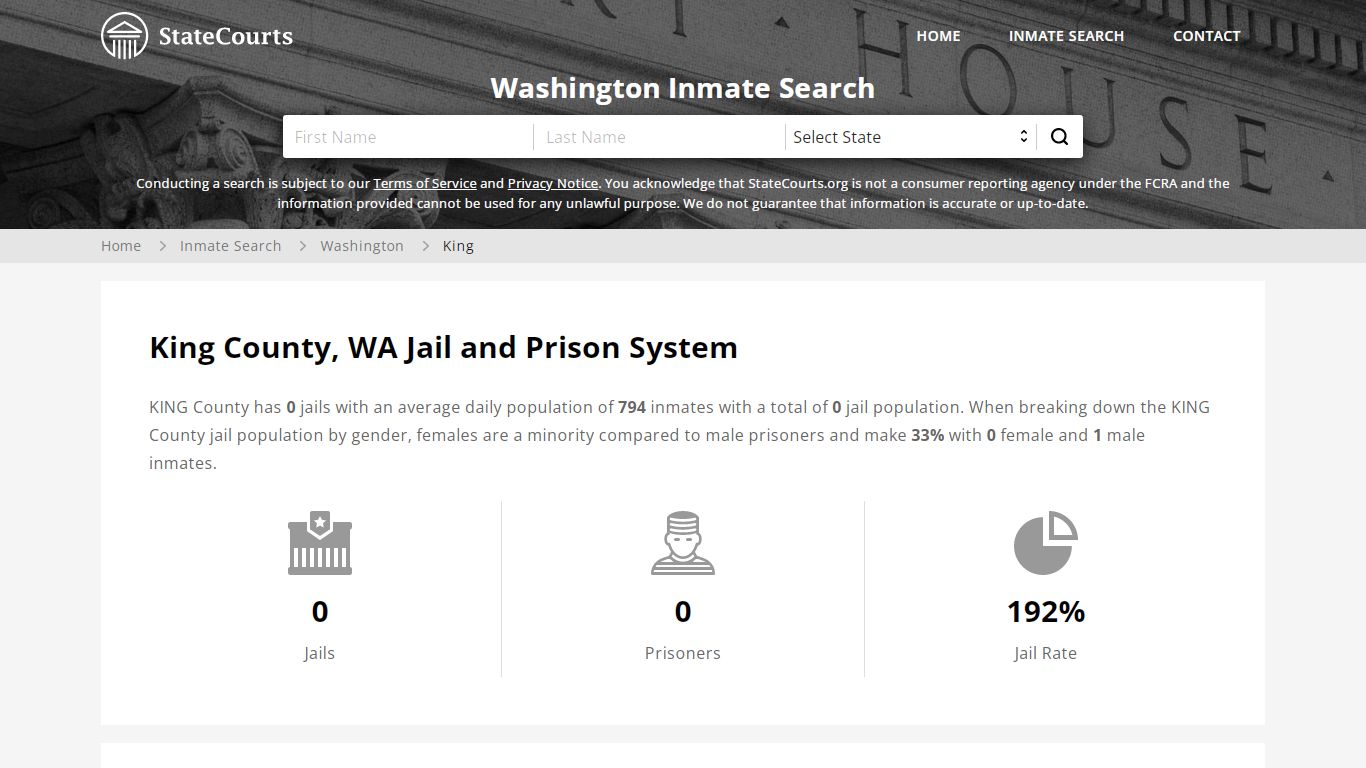 King County, WA Inmate Search - StateCourts
